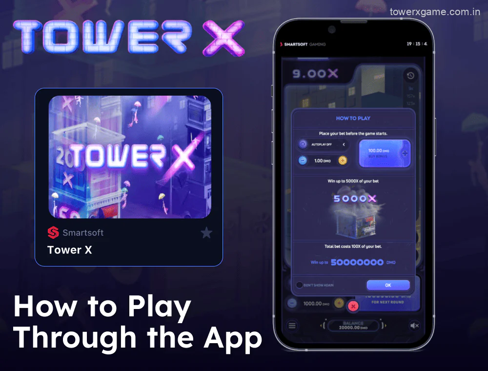 Instructions for playing the Tower X app