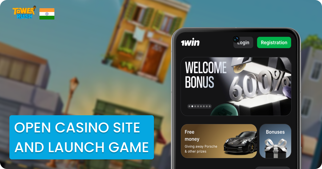 Navigate to Game Page in Casino Website and Choose Tower Rush Game